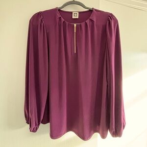 Anne Klein burgundy blouse. Size XL